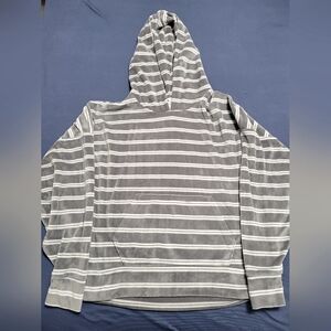 American Eagle Gray Striped Batwing Hoodie